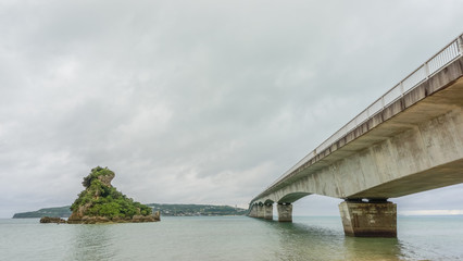 Okinawa Kouri bridge in Okinawa , Japan .