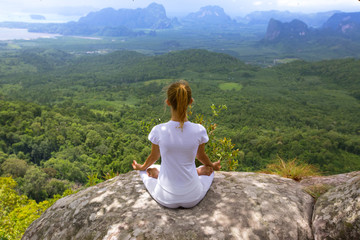 serenity and yoga practicing meditation