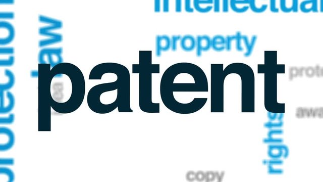Patent animated word cloud, text design animation.