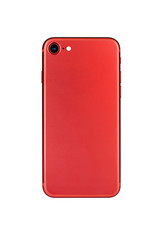 Red smartphone isolated on white background