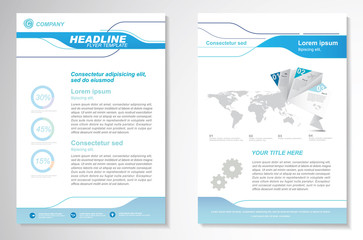Vector Brochure Flyer design Layout template, size A4, Front page and back page, infographics. Easy to use and edit.
