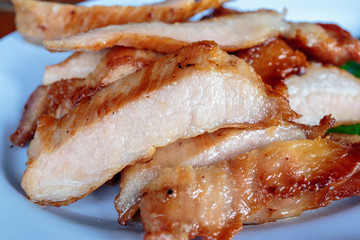 Grilled Pork of Thai food style.