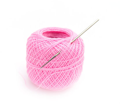Pink thread needle Crochet plug. Ready for the invention of your imagination.