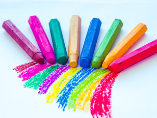 Colorful chalk pastels - education, arts,creative, back to school