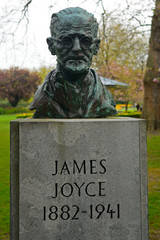 James Joyce's statue in St, Stephen's Green, Dublin, Ireland