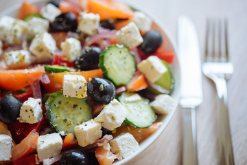 Greek salad with feta cheese