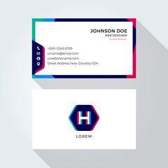 H Alphabet Letter Abstract Colorful blending logo and business card template