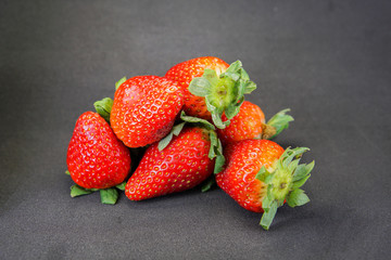 fresh strawberry isolated on black