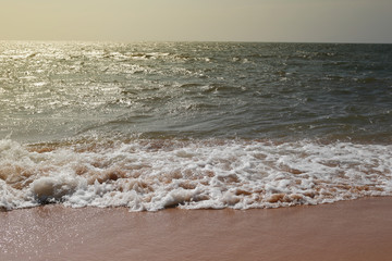 Beach or coast of vintage color style in tropics sea.