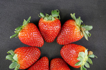 strawberry isolated on black