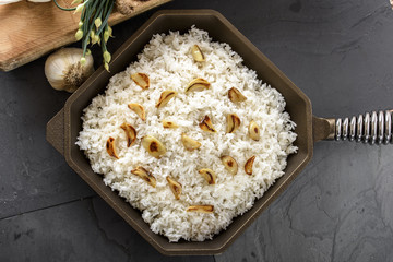 Roasted Garlic over Steamed Rice