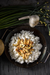 Roasted Garlic over Steamed Rice
