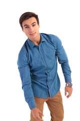 Fototapeta premium casual man is fooling around with a pose