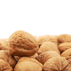Pile of walnuts isolated