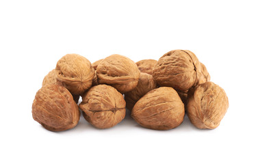 Pile of walnuts isolated