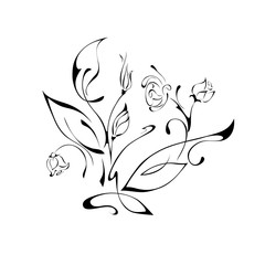 ornament 10. stylized flowers on a white background