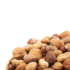 Pile of nuts isolated