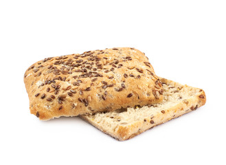 Square burger bread isolated