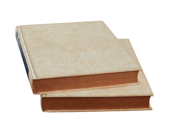 books on white background.