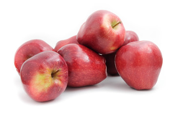 Red apple on white background