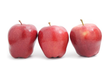 Red apple on white background