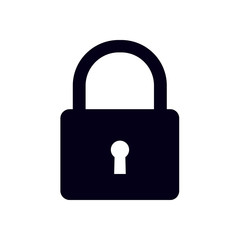 Lock icon. User login or authenticate icon.  Flat design style. 