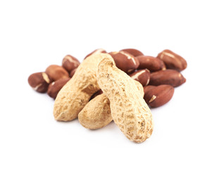 Pile of peanuts isolated