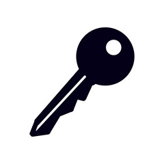 Key icon. Lock symbol. Security sign. Flat design style.