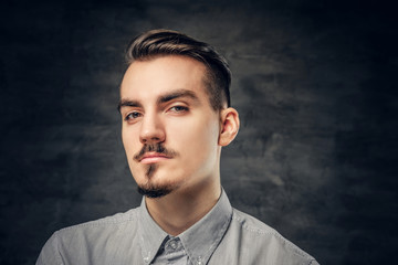 Fototapeta premium Portrait of mustache male.