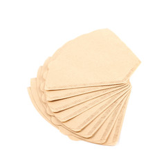 Twisted pile of coffee filters isolated