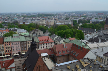 Naklejka na ściany i meble Kraków z lotu ptaka wiosną/Aerial view of Cracow in spring, Lesser Poland, Poland