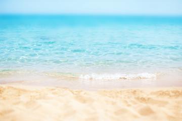 Fototapeta na wymiar Tropical beach / Sunny day sea paradise / Sunny Beach Divine Coastline / Paradise postcard