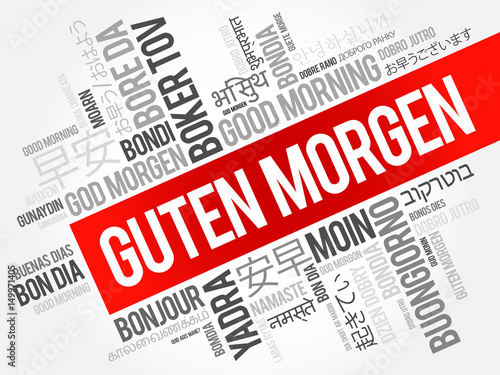 "Guten (Good Morning in German) word cloud in