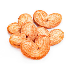 Stack of Palmiers (elephant ear), puff pastry cookie