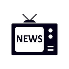 News reporter on tv. Flat design style. Mass media symbol. 