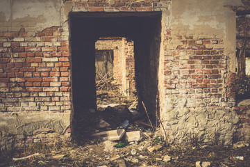 Broken Brick House Windows Filtered