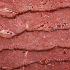 Many slices of a ham meat
