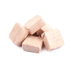Pile of chewing candies isolated