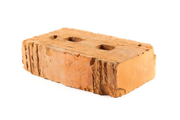Old red brick isolated