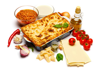 Classic Lasagna with bolognese and bechamel sauce