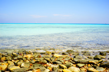 Pebble beach and sea