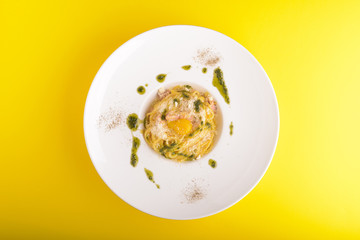 tasty italian pasta with parmesan on a dish