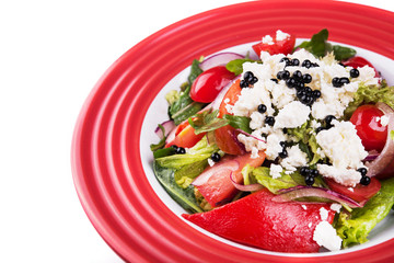 Delicious breakfast with vitamin salad