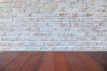 Background of old vintage dirty brick wall with peeling plaster, texture