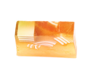 Hande made piece of soap isolated