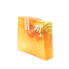 Hande made piece of soap isolated