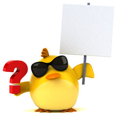 Yellow bird - 3D Illustration