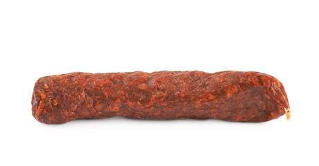 Stick of a smoked sausage isolated
