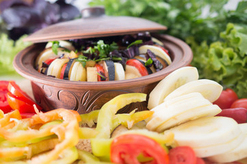 Mediterranean  cuisine vegetarian ratatouille from vegetables