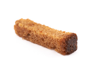 Single bread crouton isolated